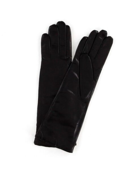 Gants en Cuir d'Agneau doublure Laine Montpensier marron foncé