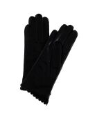 Gants en Cuir d'Agneau doublure Laine Heritage Wave noirs