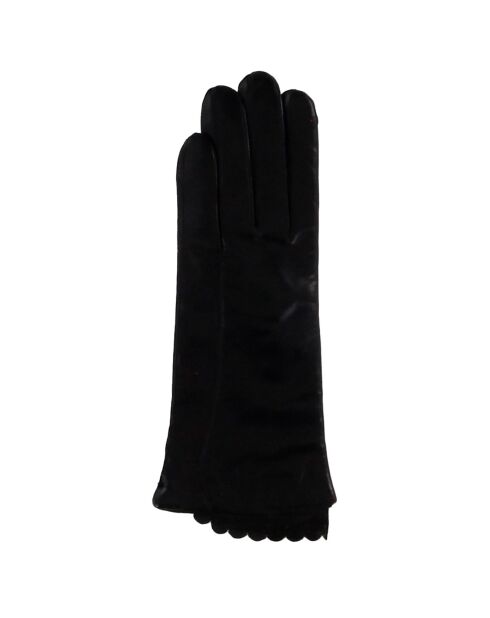 Gants en Cuir d'Agneau doublure Laine Heritage Wave noirs