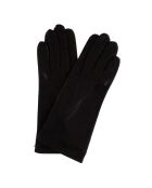 Gants en Velours de Cuir d'Agneau doublure Soie Montpensier marron foncé