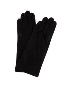 Gants en Velours de Cuir d'Agneau doublure Soie Montpensier marron foncé