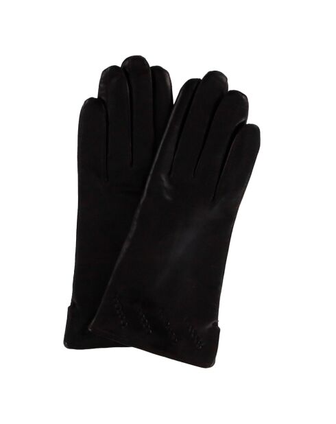 Gants en Cuir d'Agneau doublure Laine Heritage marron foncé