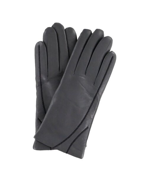 Gants en Cuir d'Agneau doublure Laine Héritage Vibes gris moyen