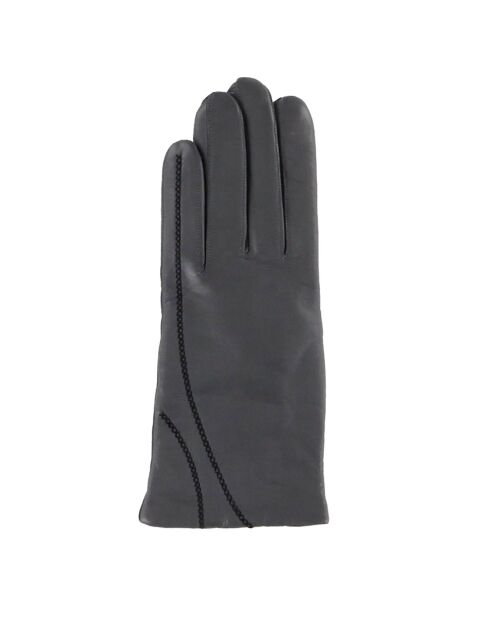 Gants en Cuir d'Agneau doublure Laine Héritage Vibes gris moyen