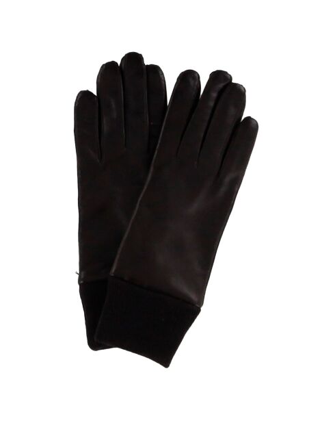 Gants en Cuir d'Agneau doublure Laine marron foncé