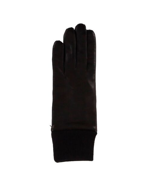 Gants en Cuir d'Agneau doublure Laine marron foncé