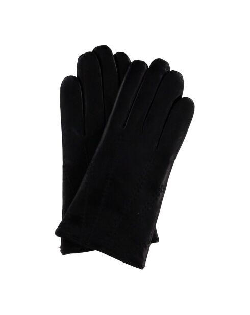 Gants en Cuir d'Agneau doublure Laine Hugo noirs