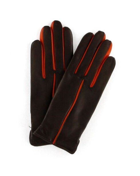 Gants en Cuir d'Agneau Héritage Gala doublure Cachemire marron/nude