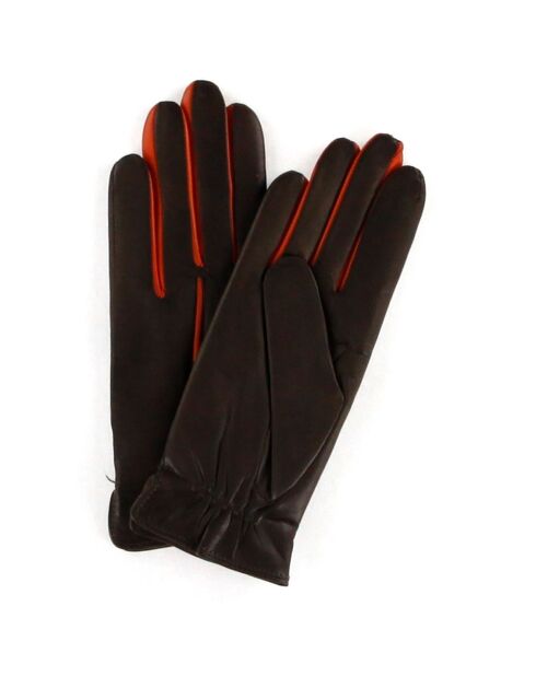 Gants en Cuir d'Agneau Héritage Gala doublure Cachemire marron/nude