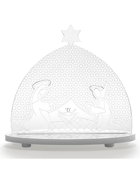 Décoration lumineuse Crèche de Nazareth transparente - 18x7x17 cm