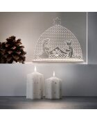 Décoration lumineuse Crèche de Nazareth transparente - 18x7x17 cm