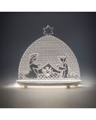 Décoration lumineuse Crèche de Nazareth transparente - 18x7x17 cm