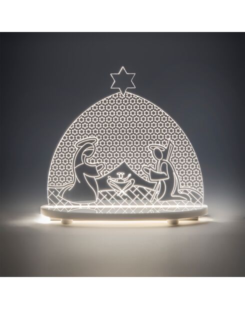 Décoration lumineuse Crèche de Nazareth transparente - 18x7x17 cm