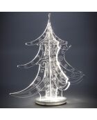 Décoration lumineuse Arbre de Noël Venteux transparente - 27x27x30 cm