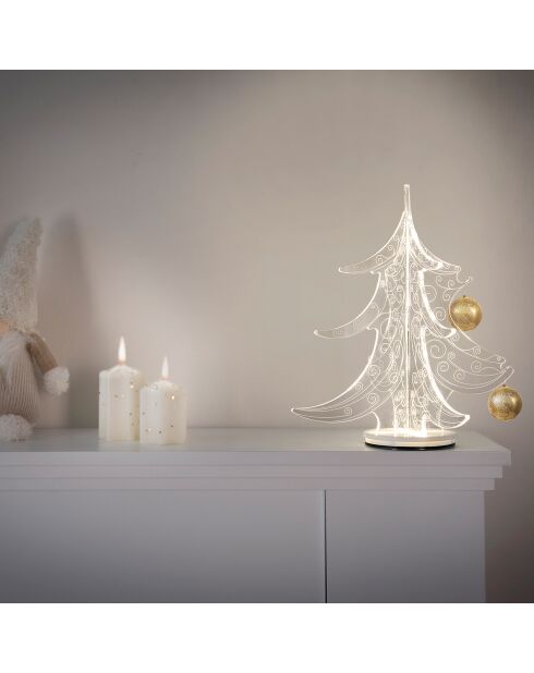 Décoration lumineuse Arbre de Noël Venteux transparente - 27x27x30 cm