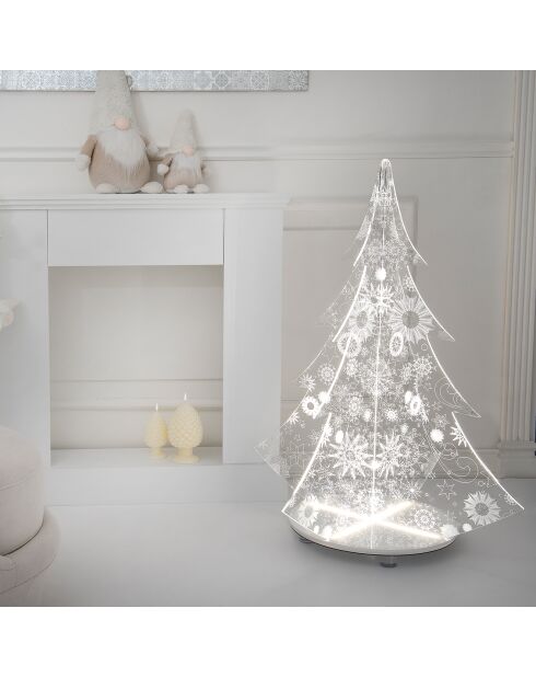 Décoration lumineuse Arbre de Noël transparente - 75x75x105 cm