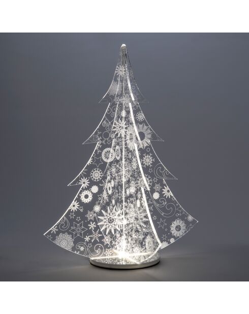 Décoration lumineuse Arbre de Noël transparente - 38x38x50 cm