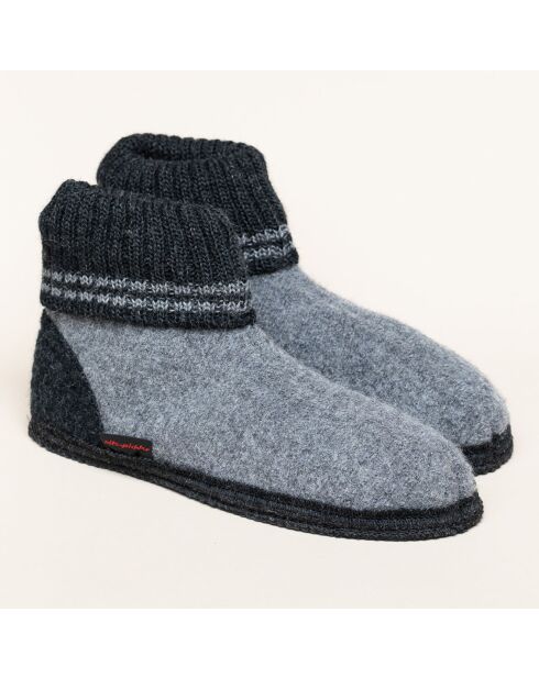 Chaussons en Laine Kauns gris/noir