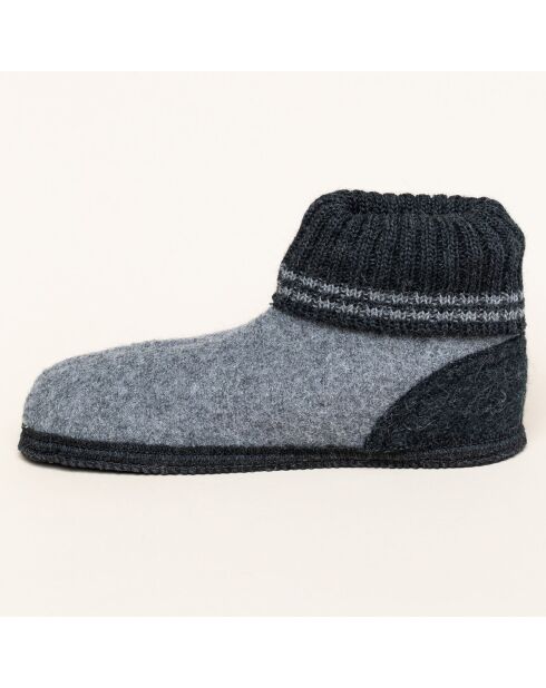 Chaussons en Laine Kauns gris/noir