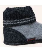 Chaussons en Laine Kauns gris/noir