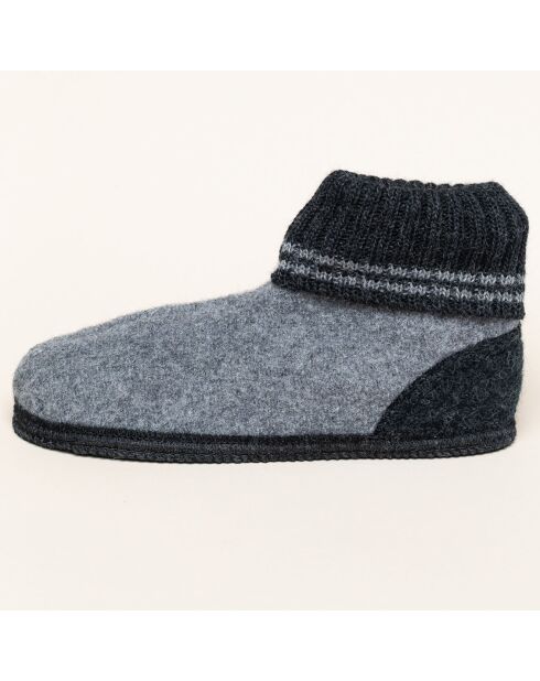 Chaussons en Laine Kauns gris/noir