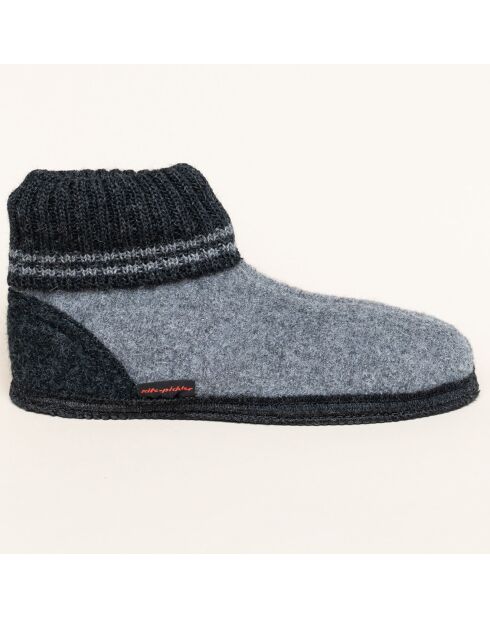Chaussons en Laine Kauns gris/noir