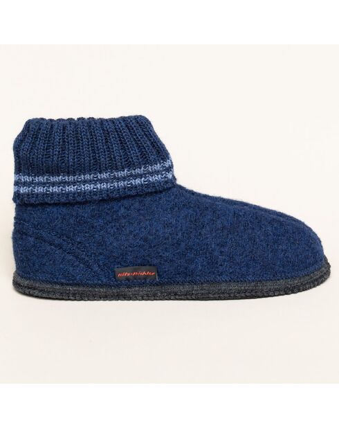 Chaussons en Laine Kauns bleu marine
