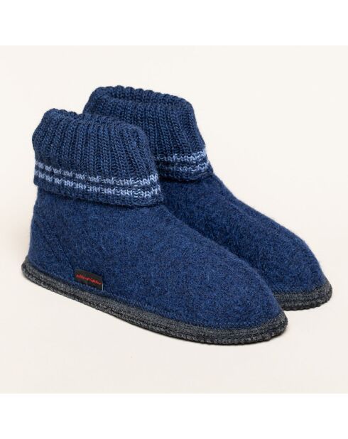 Chaussons en Laine Kauns bleu marine