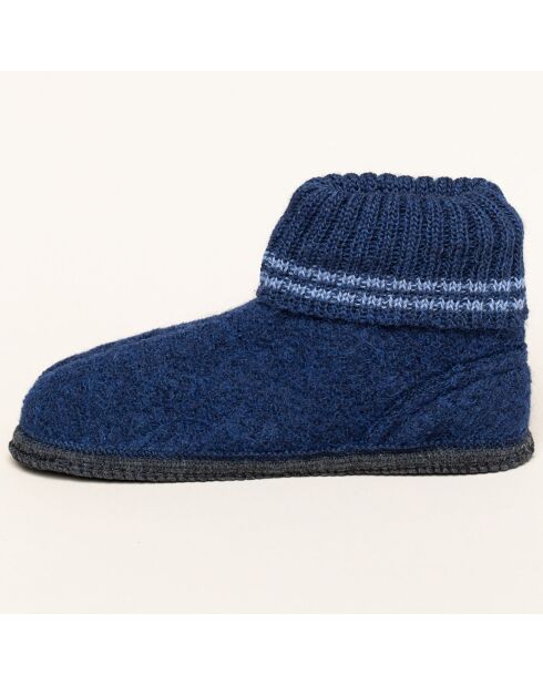 Chaussons en Laine Kauns bleu marine