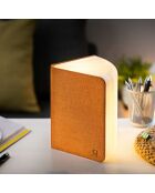 Lampe Smart Book en lin large orange