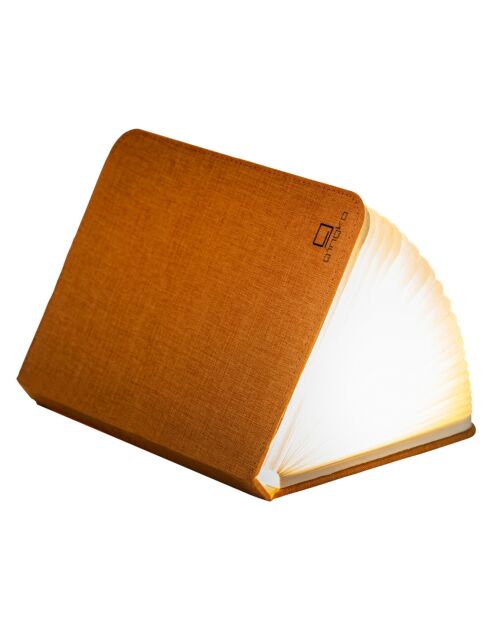Lampe Smart Book en lin large orange