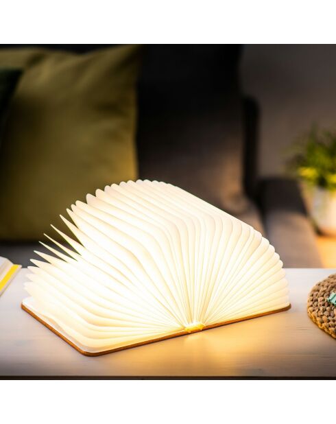 Lampe Smart Book en lin large orange