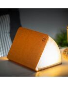 Lampe Smart Book en lin large orange