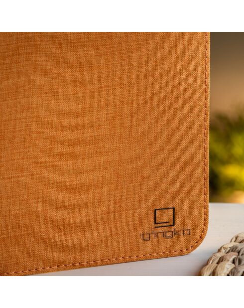 Lampe Smart Book en lin large orange