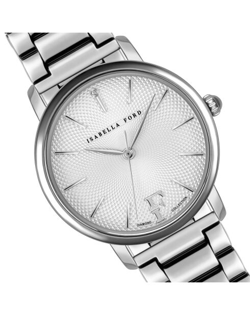 Montre Adore en Acier & Diamant argentée