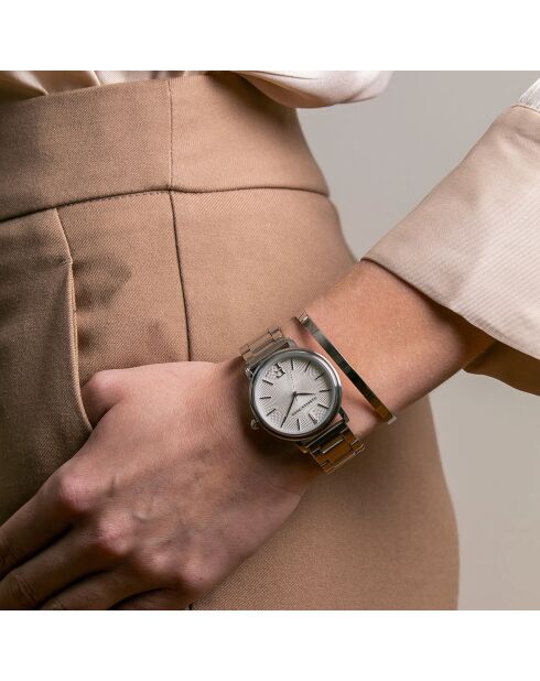 Montre Adore en Acier & Diamant argentée