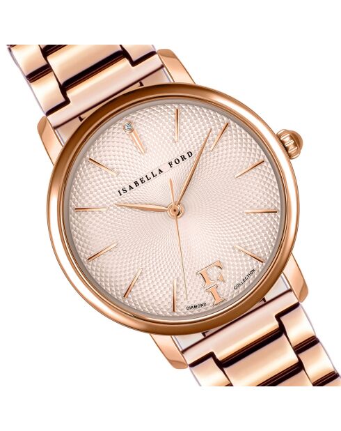 Montre Juliet en Acier & Diamant rose doré