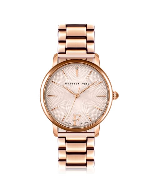 Montre Juliet en Acier & Diamant rose doré