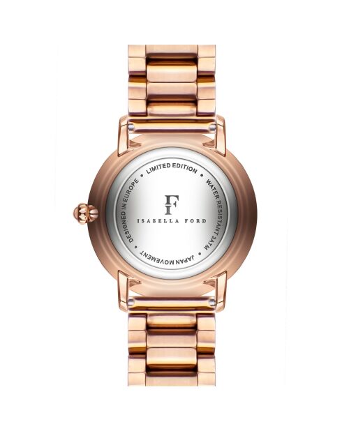 Montre Juliet en Acier & Diamant rose doré