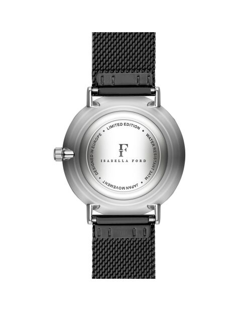 Montre Désirée en Acier & Diamants noire