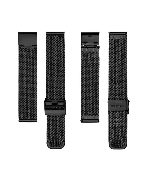 Montre Désirée en Acier & Diamants noire
