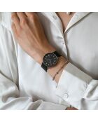 Montre Désirée en Acier & Diamants noire