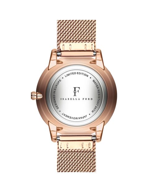 Montre Scarlett en Acier & Diamant rose doré