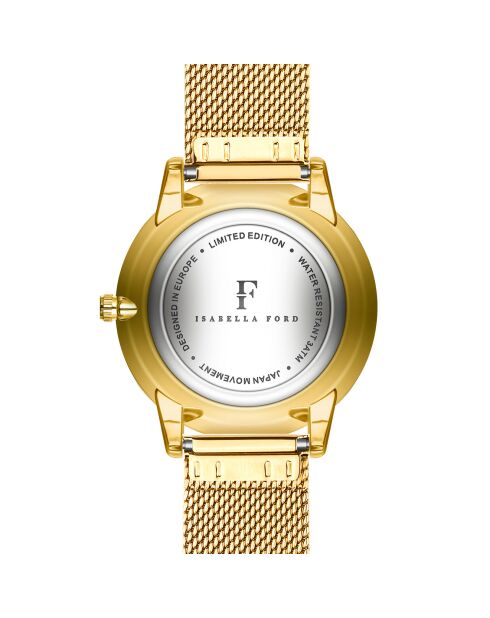 Montre Stella en Acier & Diamant dorée