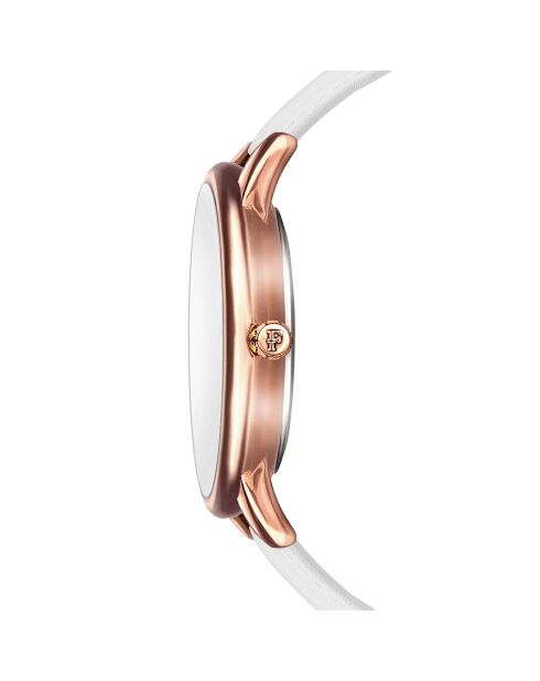 Montre Coco en Cuir & Diamants blanche