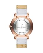 Montre Coco en Cuir & Diamants blanche