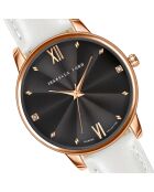 Montre Coco en Cuir & Diamants blanche
