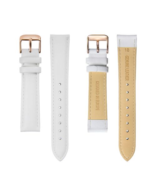 Montre Coco en Cuir & Diamants blanche