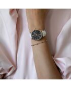 Montre Coco en Cuir & Diamants blanche