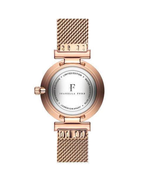 Montre Sophia en Acier & Diamant rose doré